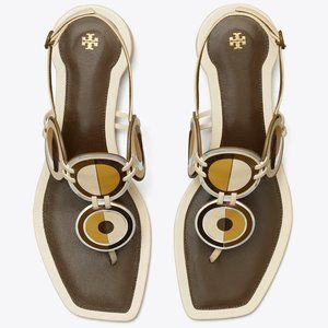 Tory Burch Brown and Cream Sandals